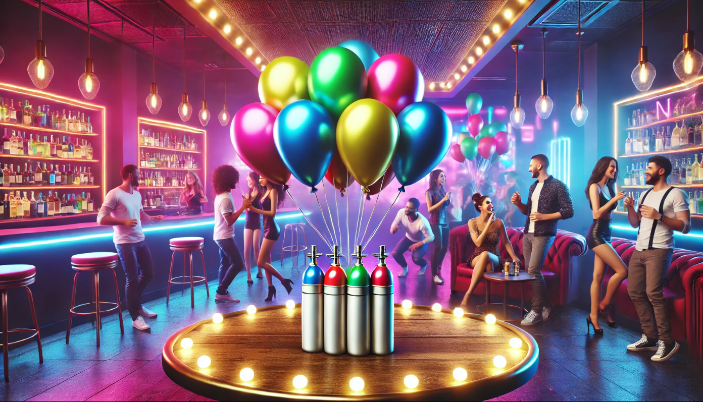 Шарики с веселящим газом в клубах